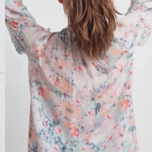 NWOT Velvet By Graham and Spencer watercolour blouse